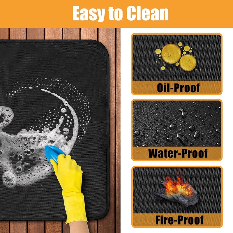 TOHONFOO Heat Resistant Grill Mats for Outdoor Grill Compatible with Blackstone 17 & 22 Inch Griddle to Protect Your Prep Table and Outdoor Grill Table, Fire Proof & Water Proof & Oil Proof BBQ Mat - Image 4